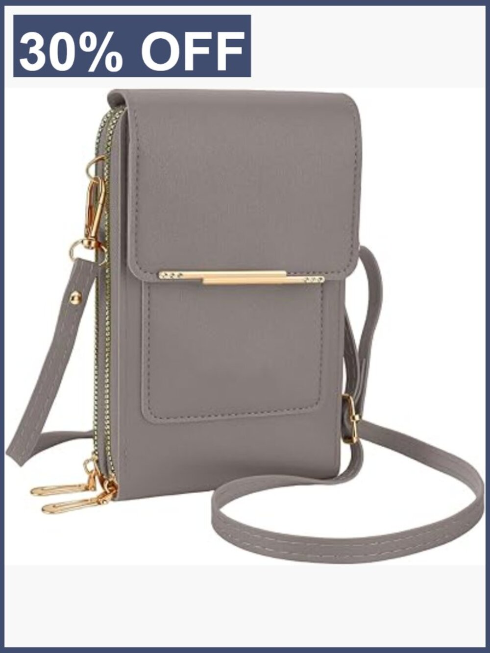 RFID Crossbody Phone Bag with Touch Screen Window Women's Anti-Theft Leather